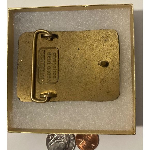 Vintage Metal Belt Buckle, Brass, Trail King, Trailers, Nice Design, 3" x 2" - Picture 4 of 5